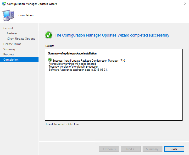 SCCM 1710 Upgrade Guide