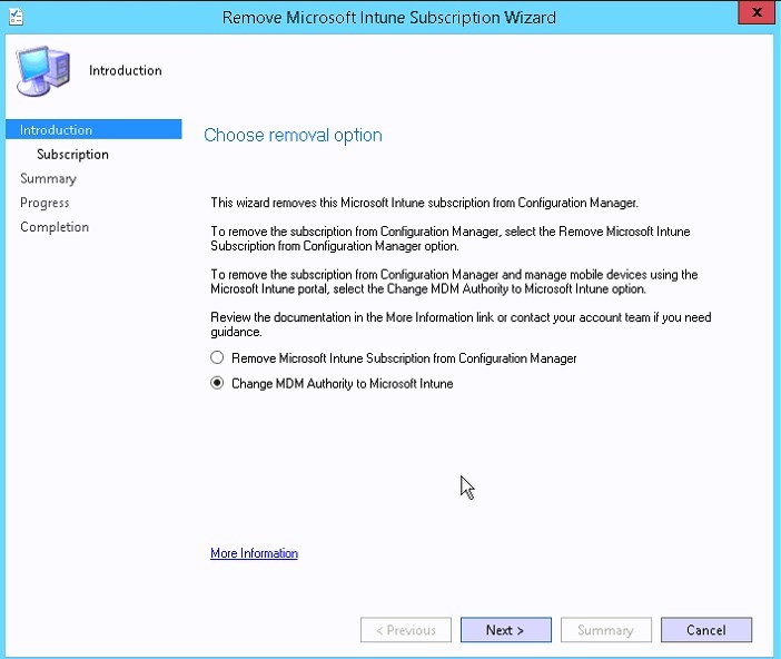 Change SCCM MDM authority Intune standalone