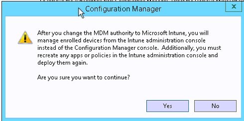 Change SCCM MDM authority Intune standalone