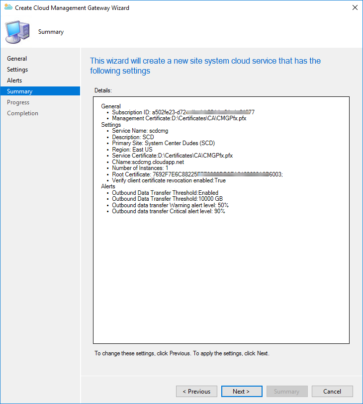 SCCM Cloud Management Gateway