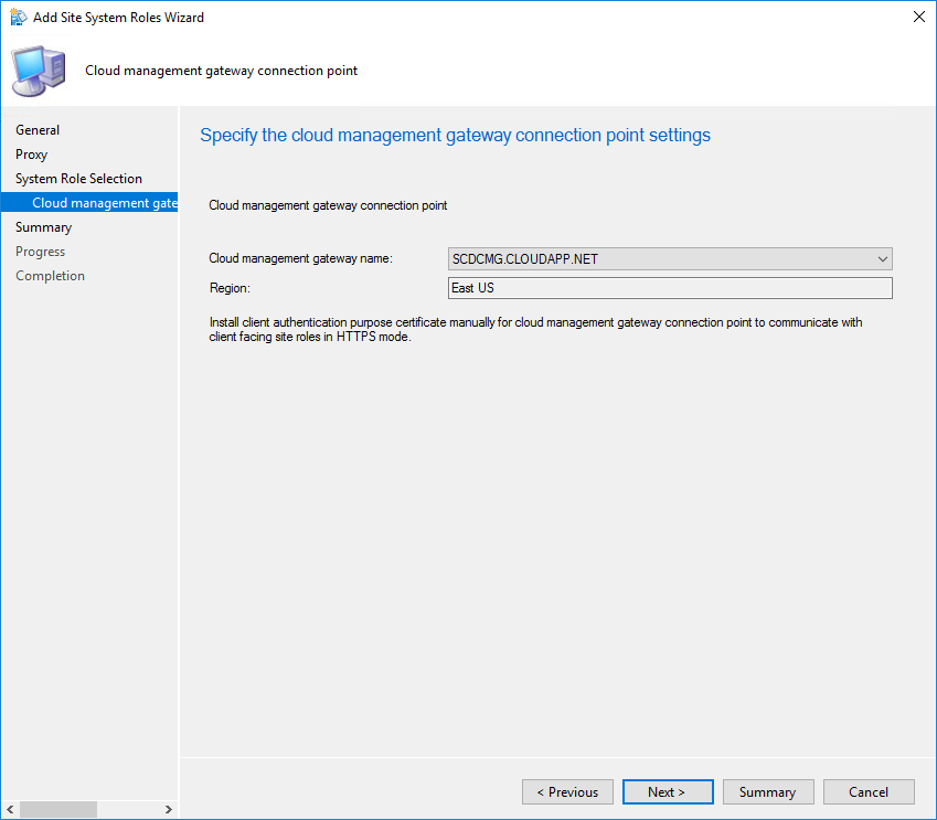 SCCM Cloud Management Gateway