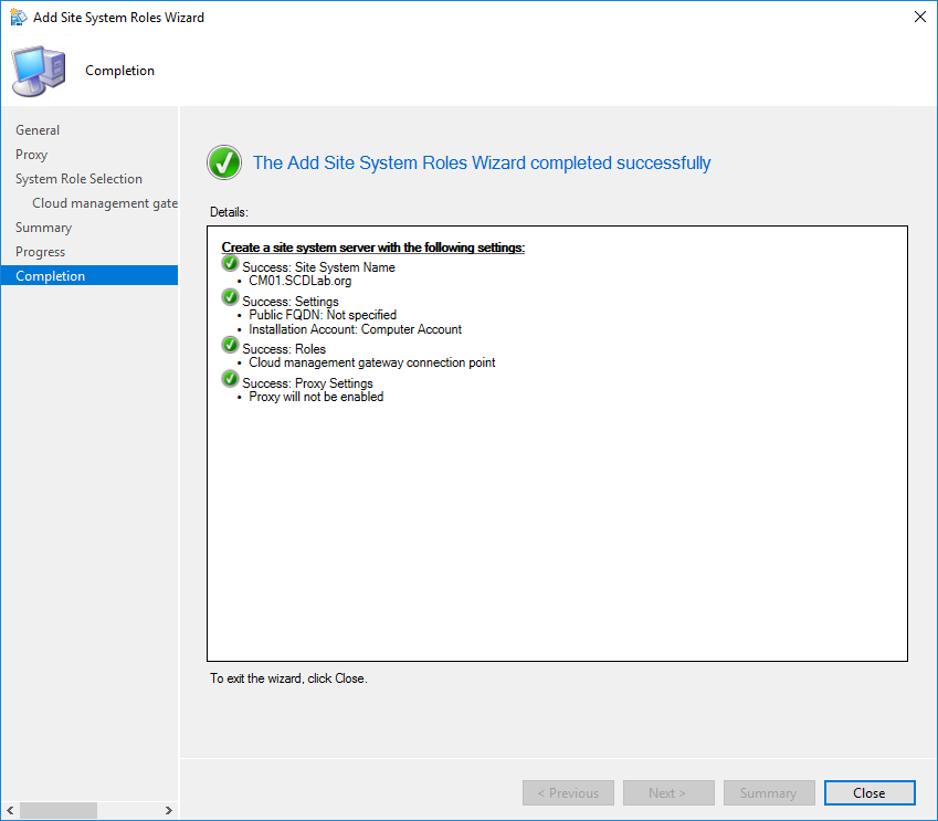 SCCM Cloud Management Gateway