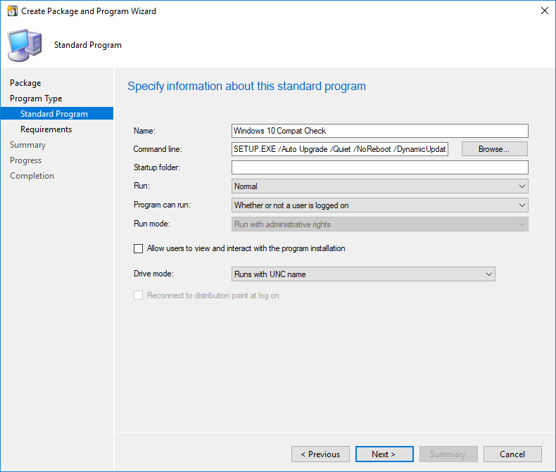 SCCM Windows 10 Compatibility Check