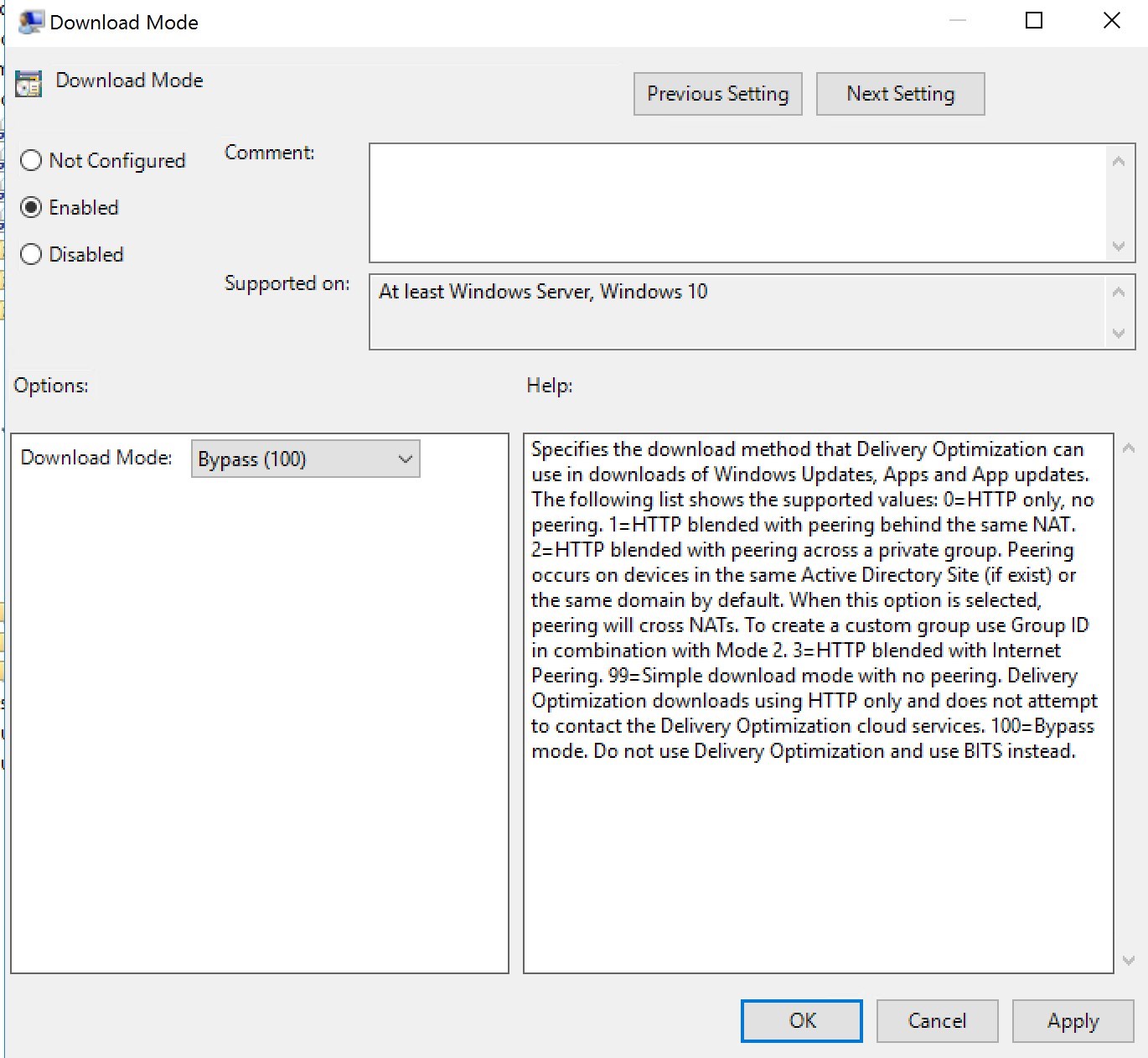 SCCM Delivery Optimization Task sequence