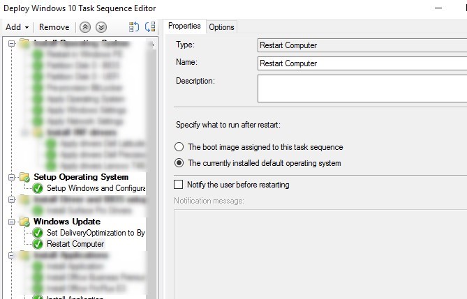 SCCM Delivery Optimization Task sequence