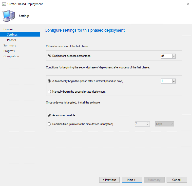 SCCM Phased Deployments