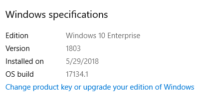 SCCM Windows 10 1803 Upgrade