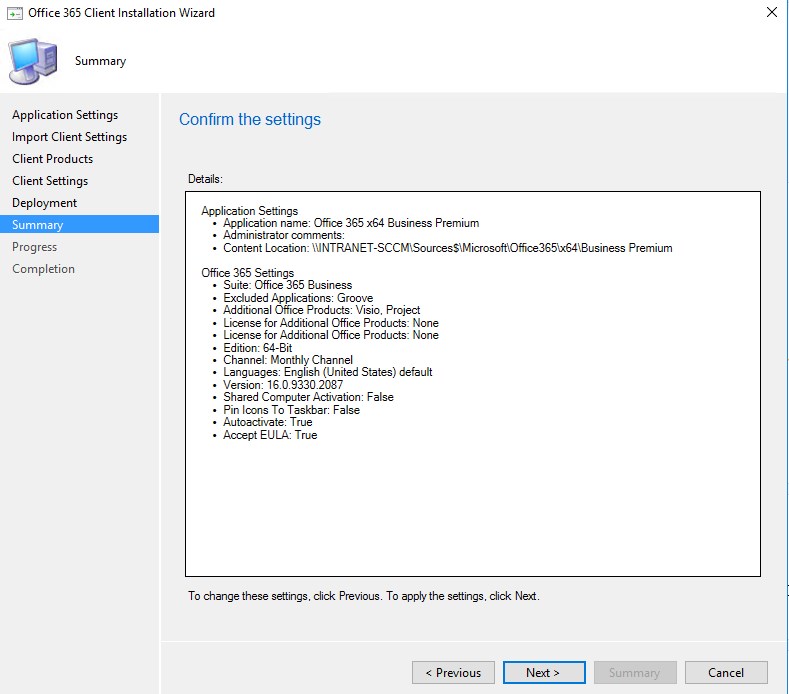 SCCM Office 365 Installer