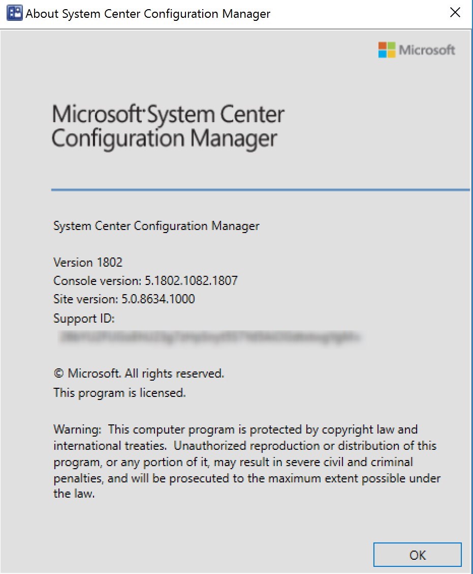 SCCM 1802 Hotfix Rollup KB4163547