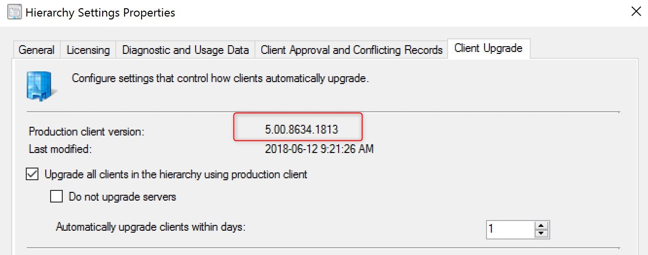 SCCM 1802 Hotfix Rollup KB4163547