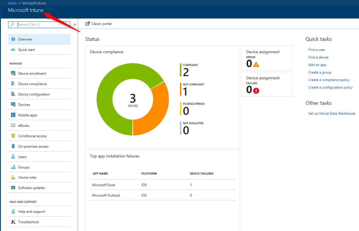 start with microsoft intune