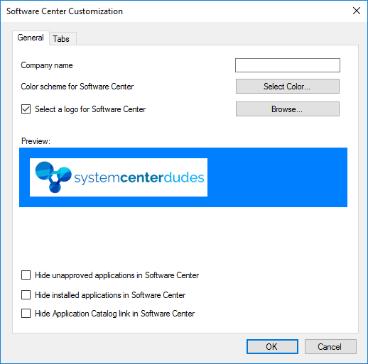 SCCM Software Center Customization