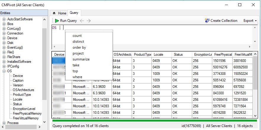 SCCM CMPivot