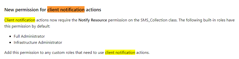 SCCM 1810 Client Notification error