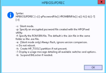 SCCM BIOS update HPFirmwareUpdRec