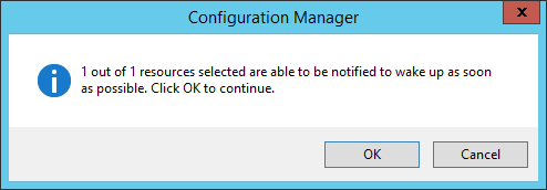 SCCM Wake on Lan Client Notification