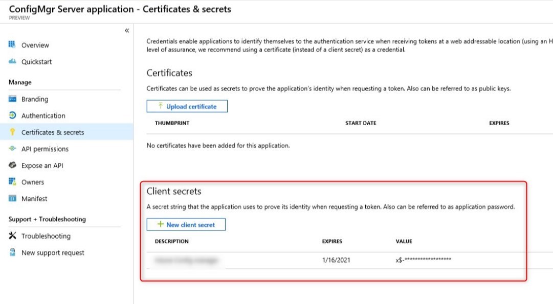 sccm cmg failed login azure