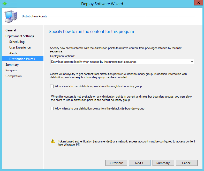 sccm deployment assignment schedule