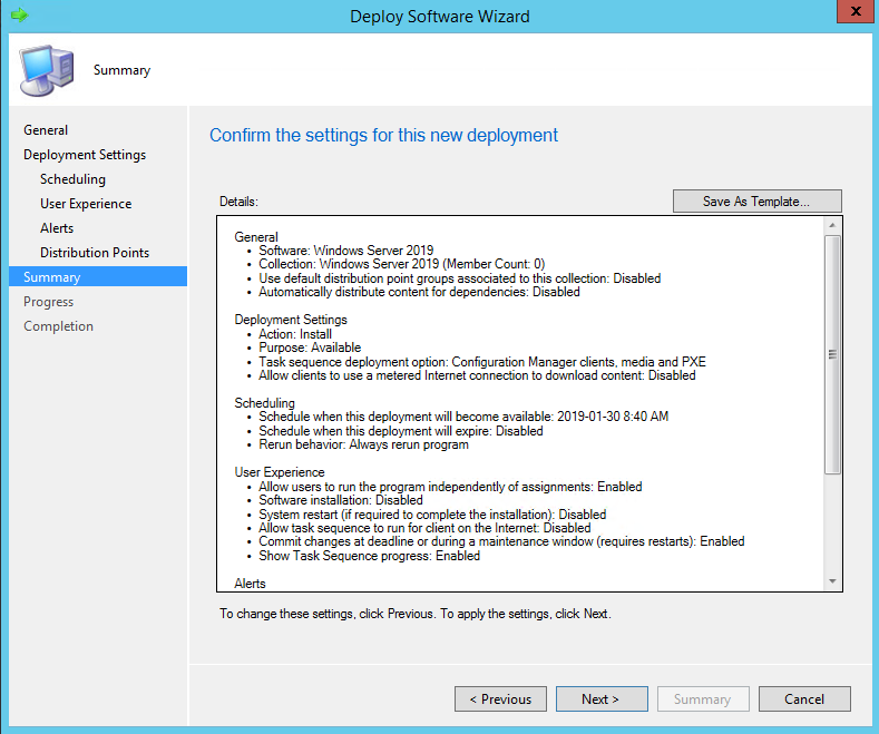 SCCM Windows 2019 Task Sequence