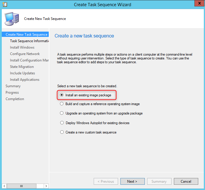 SCCM Windows 2019 Task Sequence