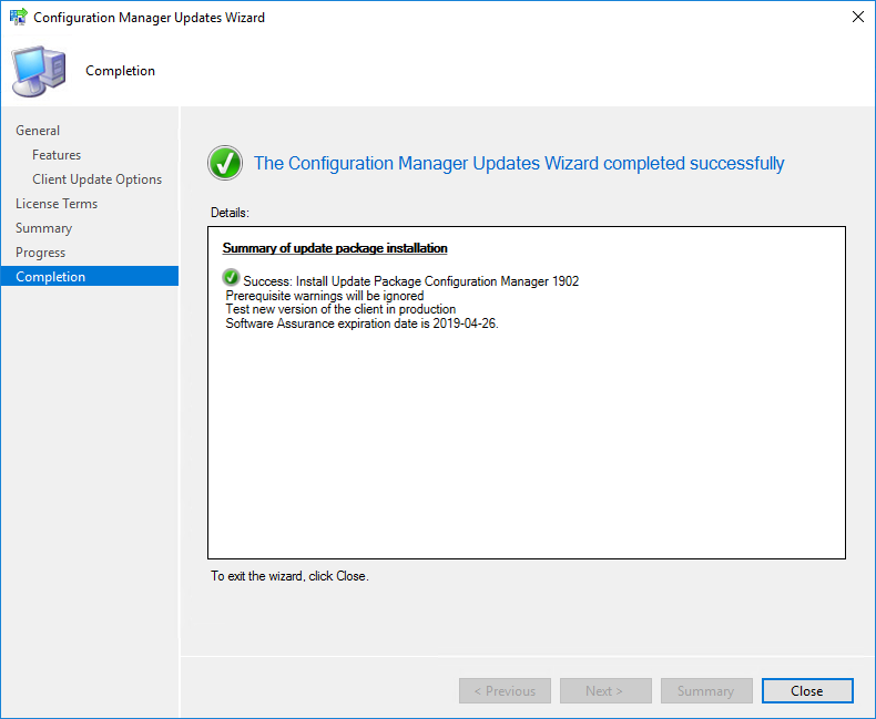 SCCM 1902 Upgrade Guide