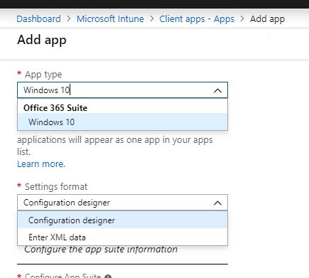 Intune Office 365 deployment