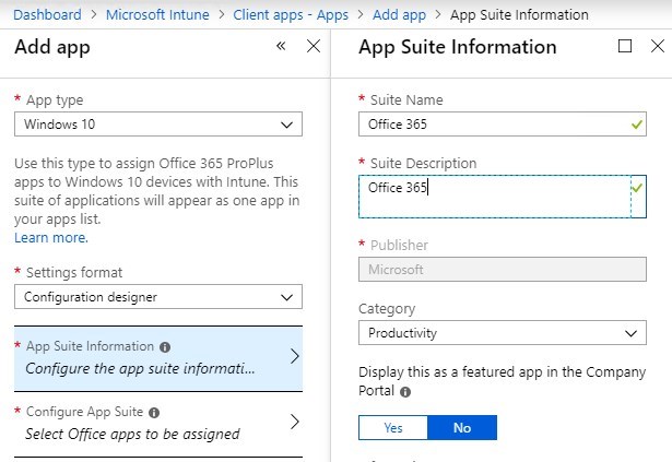 Intune Office 365 deployment