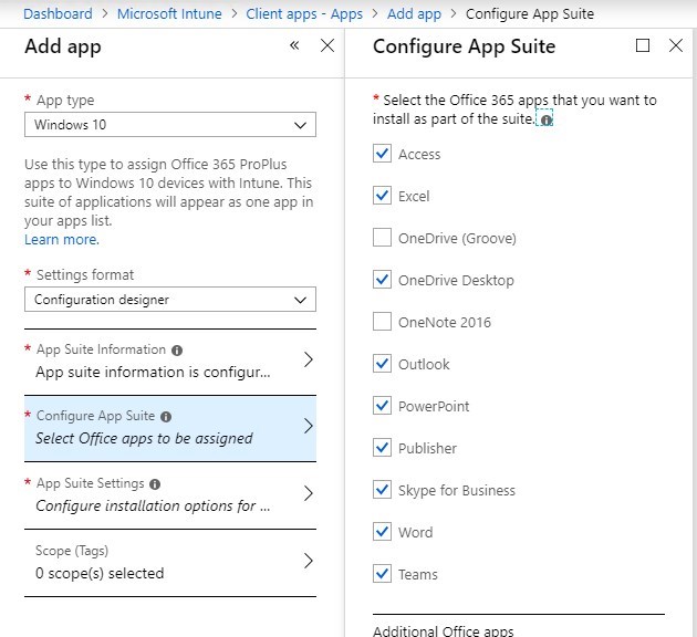 Intune Office 365 deployment