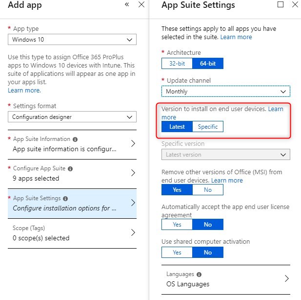 Intune Office 365 deployment