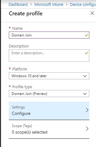 Intune Autopilot Hybrid AD joined