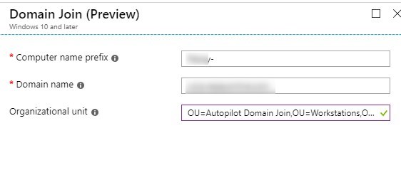 Intune Autopilot Hybrid AD joined