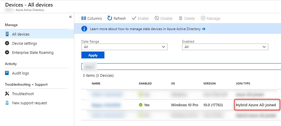 Intune Autopilot Hybrid AD joined