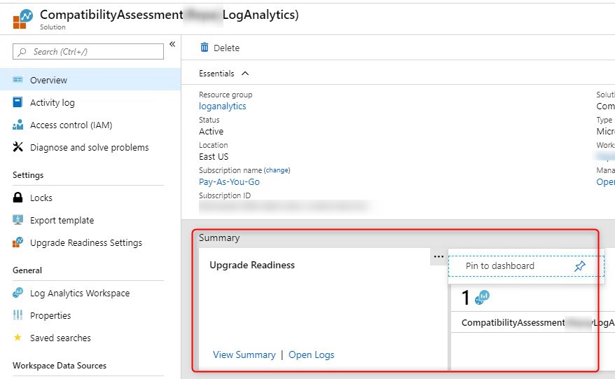 Windows Analytics Log Analytics