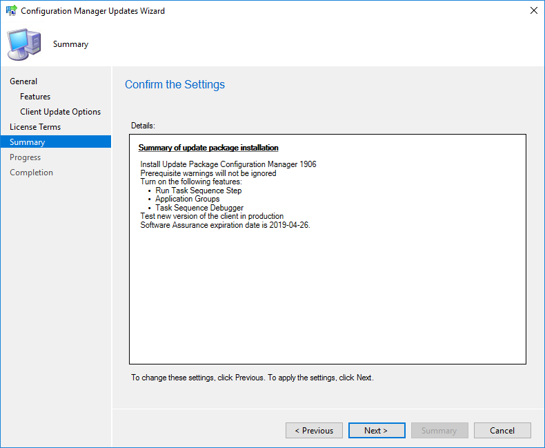 SCCM 1906 Upgrade Guide