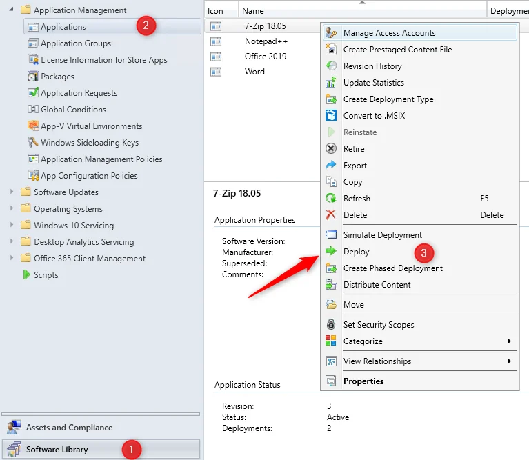 SCCM Install applications device real-time