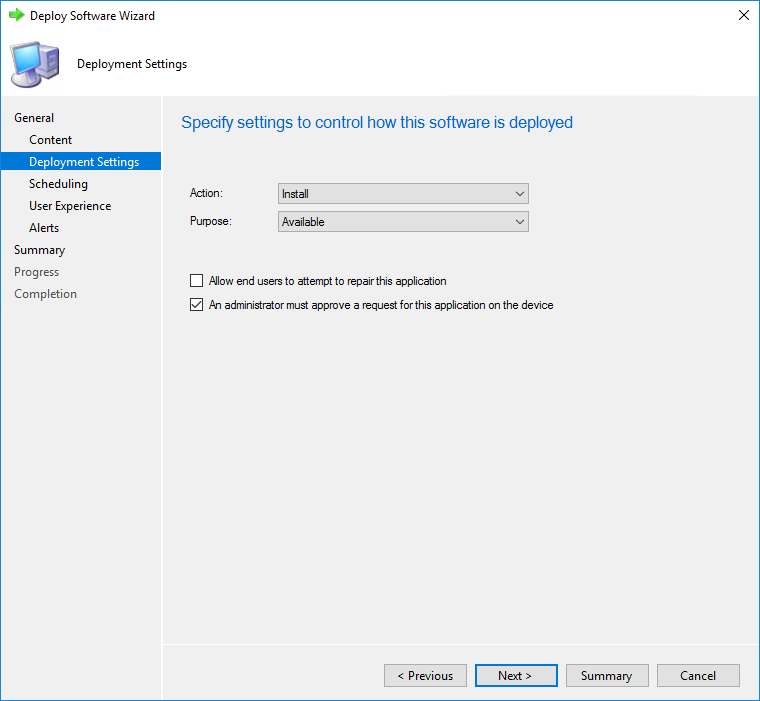 SCCM Install applications device real-time