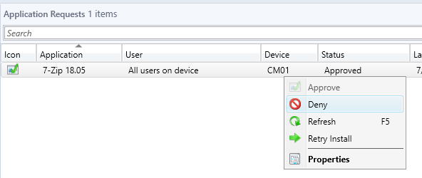 SCCM Install applications device real-time