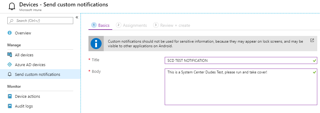 Intune Custom Notifications