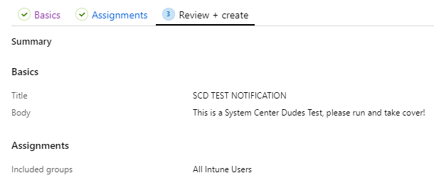 Intune Custom Notifications