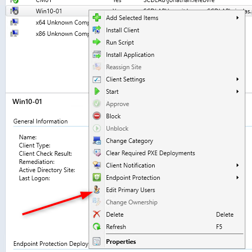 SCCM Primary User Device report