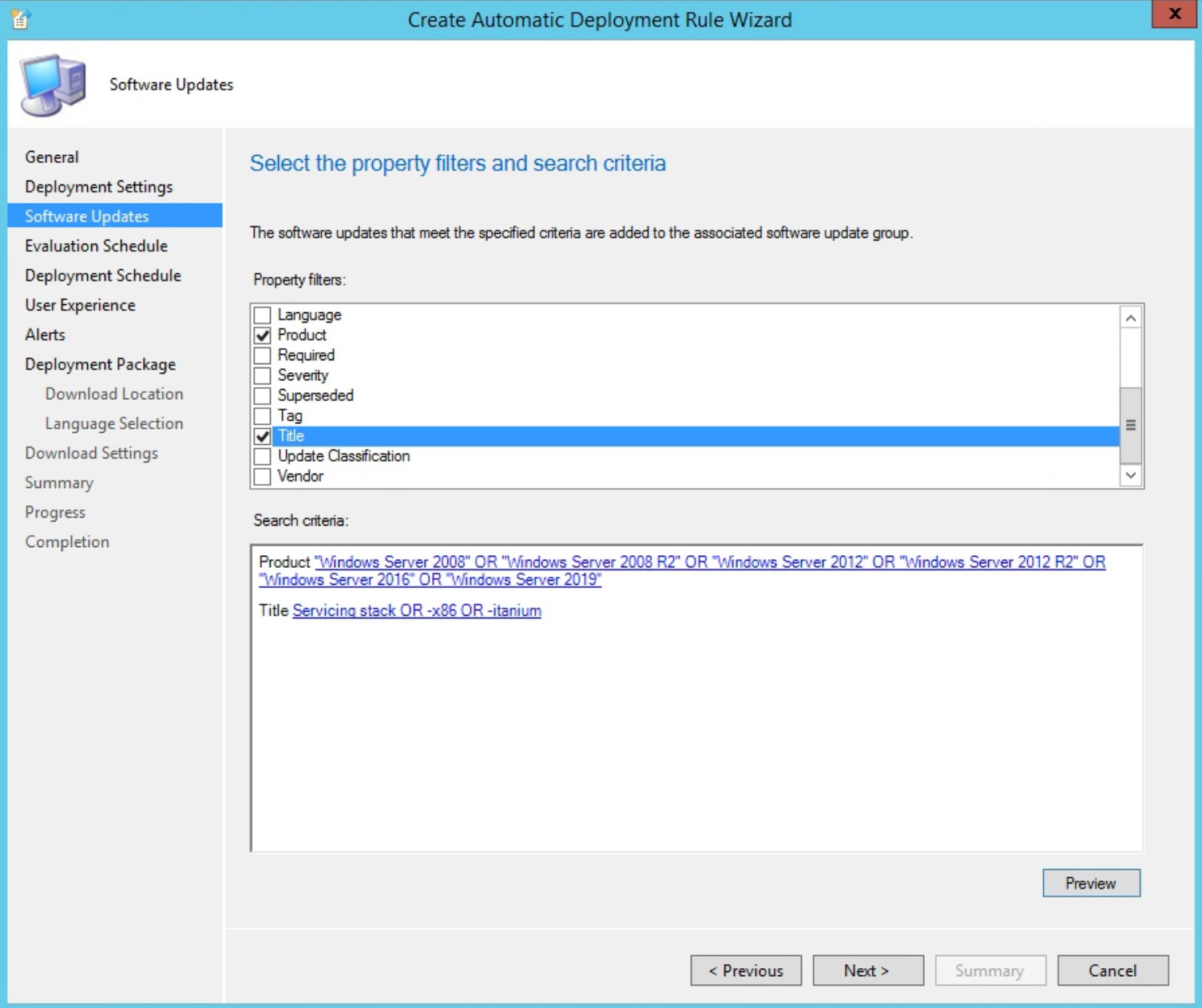 Servicing stack update SCCM