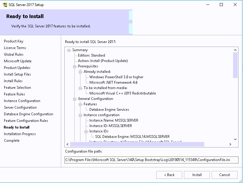 SCCM SQL 2017 Install Guide