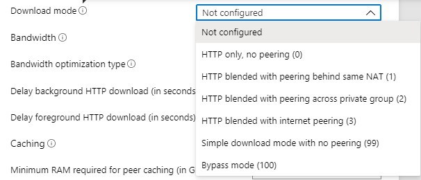 Delivery Optimization Intune