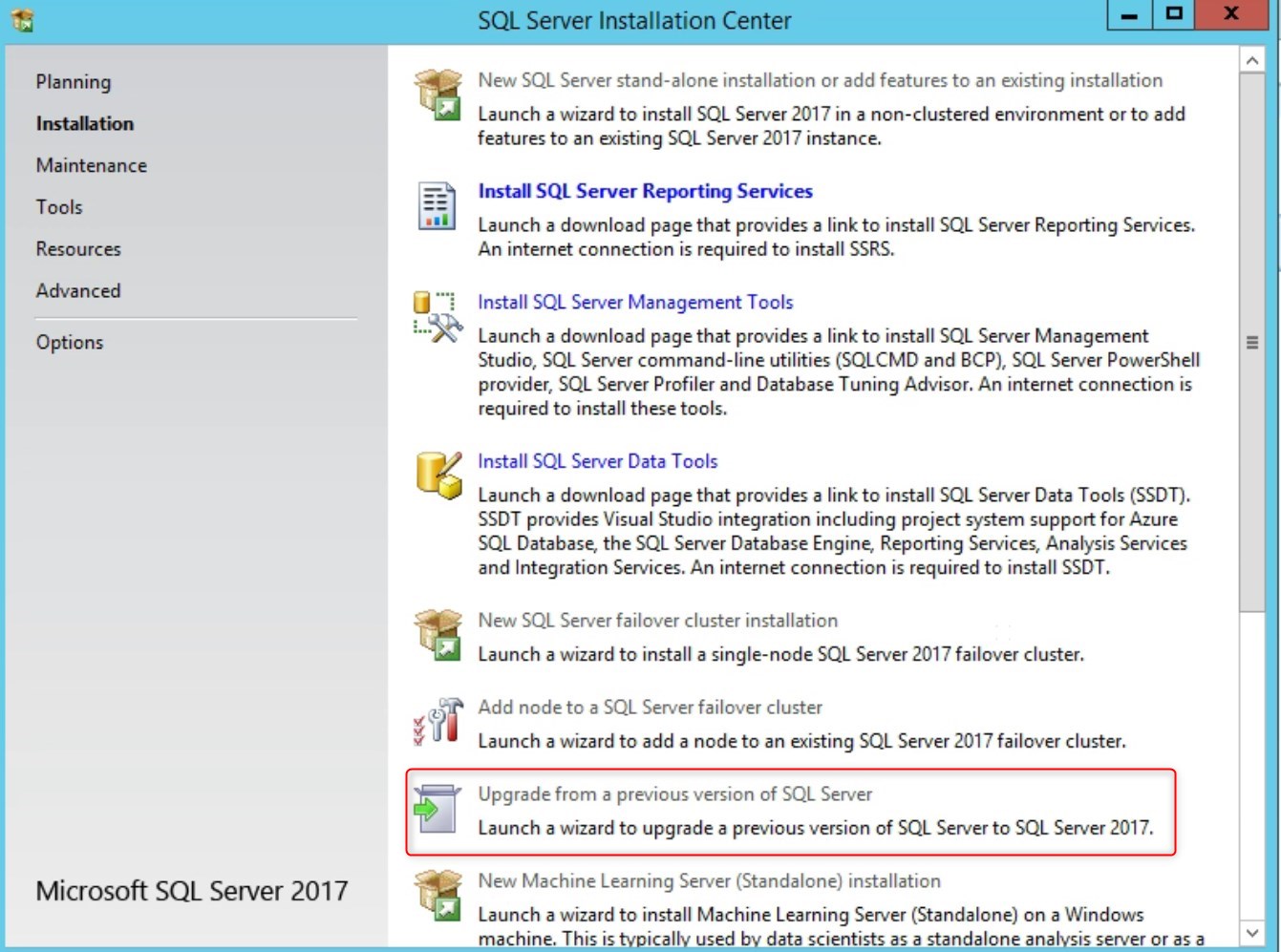 Upgrade SCCM SQL version