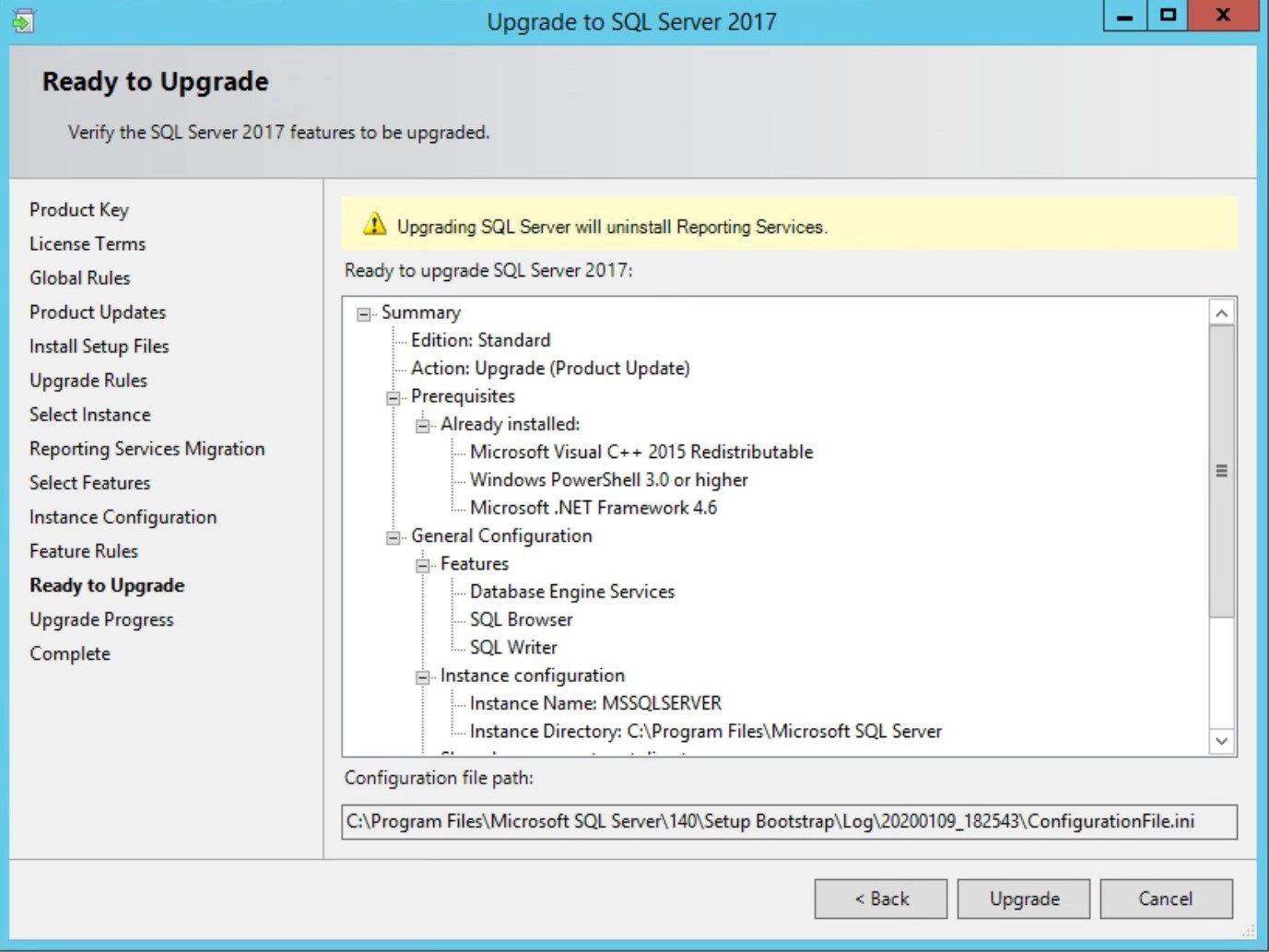 Upgrade SCCM SQL version