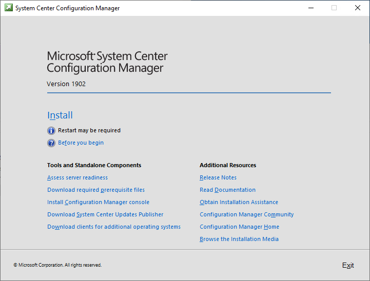 SCCM Current Branch Installation