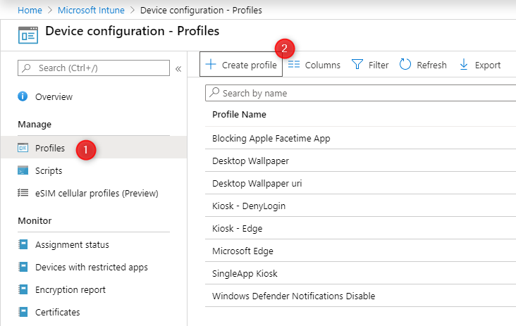 Windows Defender Firewall Intune 