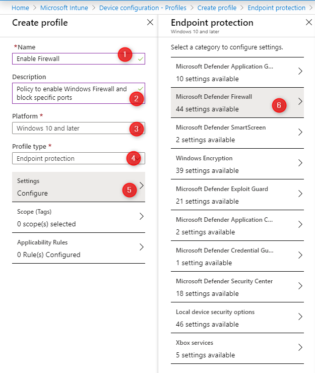 Windows Defender Firewall Intune 