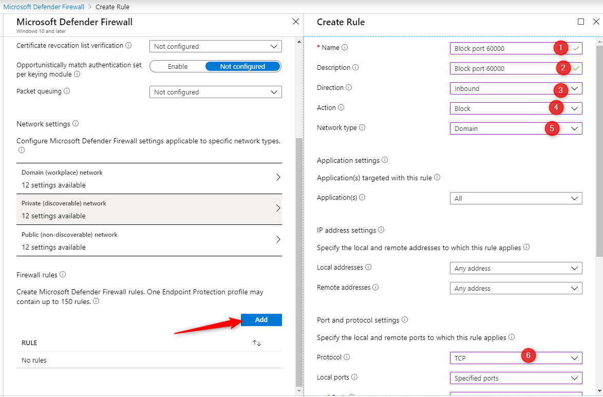 Windows Defender Firewall Intune 