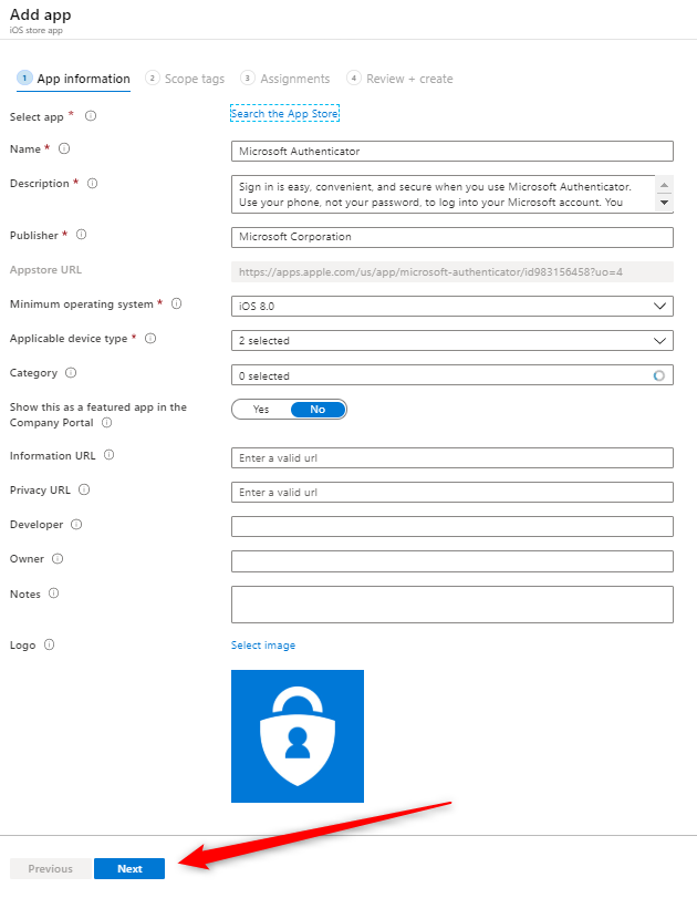Intune Microsoft Authenticator app